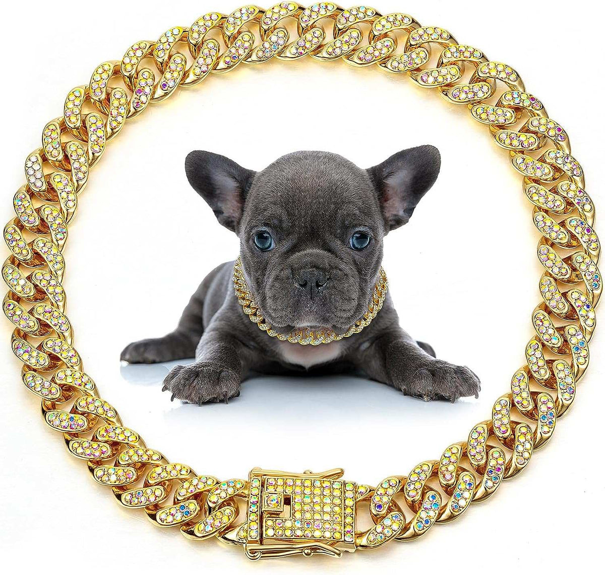 Dog & Cat Metal Chain Crystal Collar Necklace Pet Jewelry - Accessories For Small Medium Large Dogs & Cats