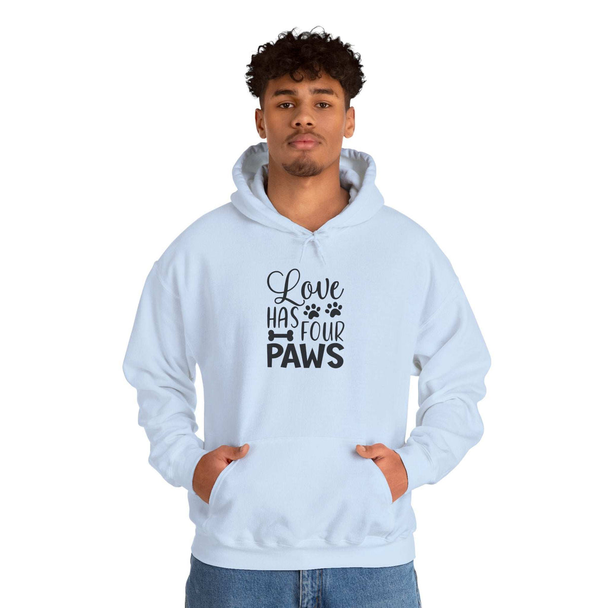 Love Has Four Paws Hoodie – Cozy Unisex Sweatshirt for Pet Lovers
