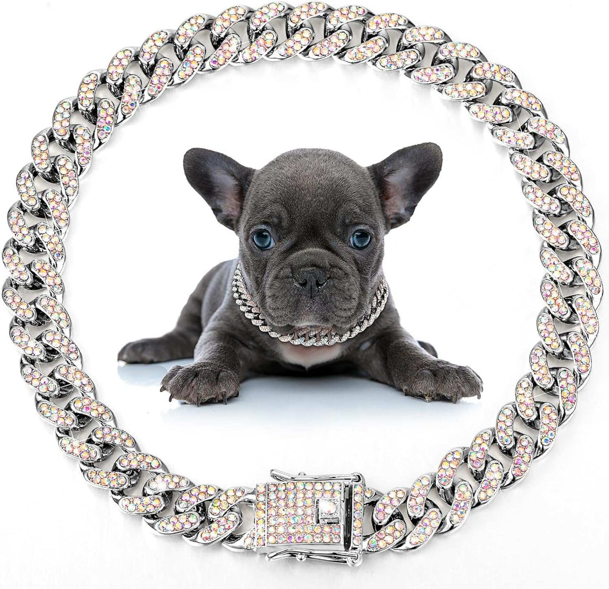 Dog & Cat Metal Chain Crystal Collar Necklace Pet Jewelry - Accessories For Small Medium Large Dogs & Cats