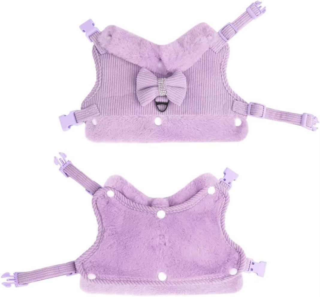 Bow Tie Puppy Harness - Warm Padded Dog Leash Set