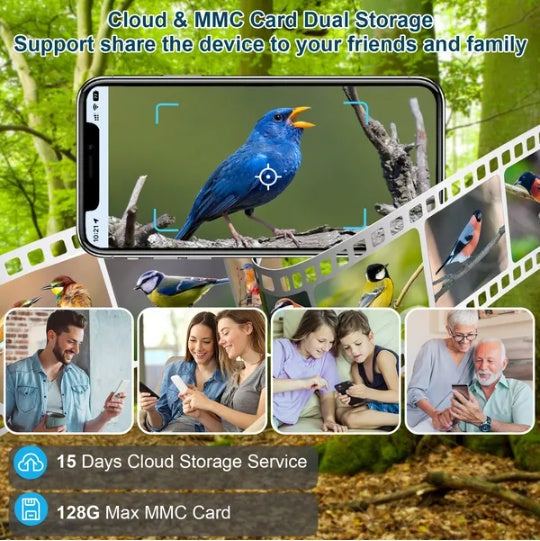 BirdWatch AI Feeder - Smart Camera with Solar Power & ID