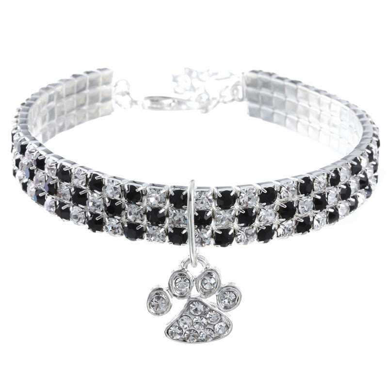 Pet Collar With Diamonds, Mixed-color Cat And Dog Supplies, Cat Claws, Elastic Cat And Dog Necklace Jewelry