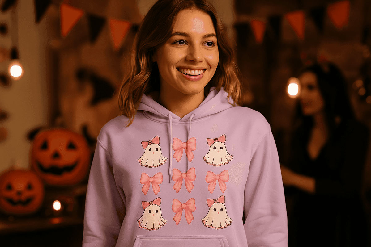 Cute Ghost Bows Hoodie Sweatshirt - Adorable Halloween Style