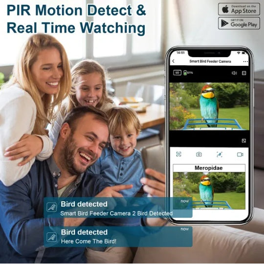 BirdWatch AI Feeder - Smart Camera with Solar Power & ID