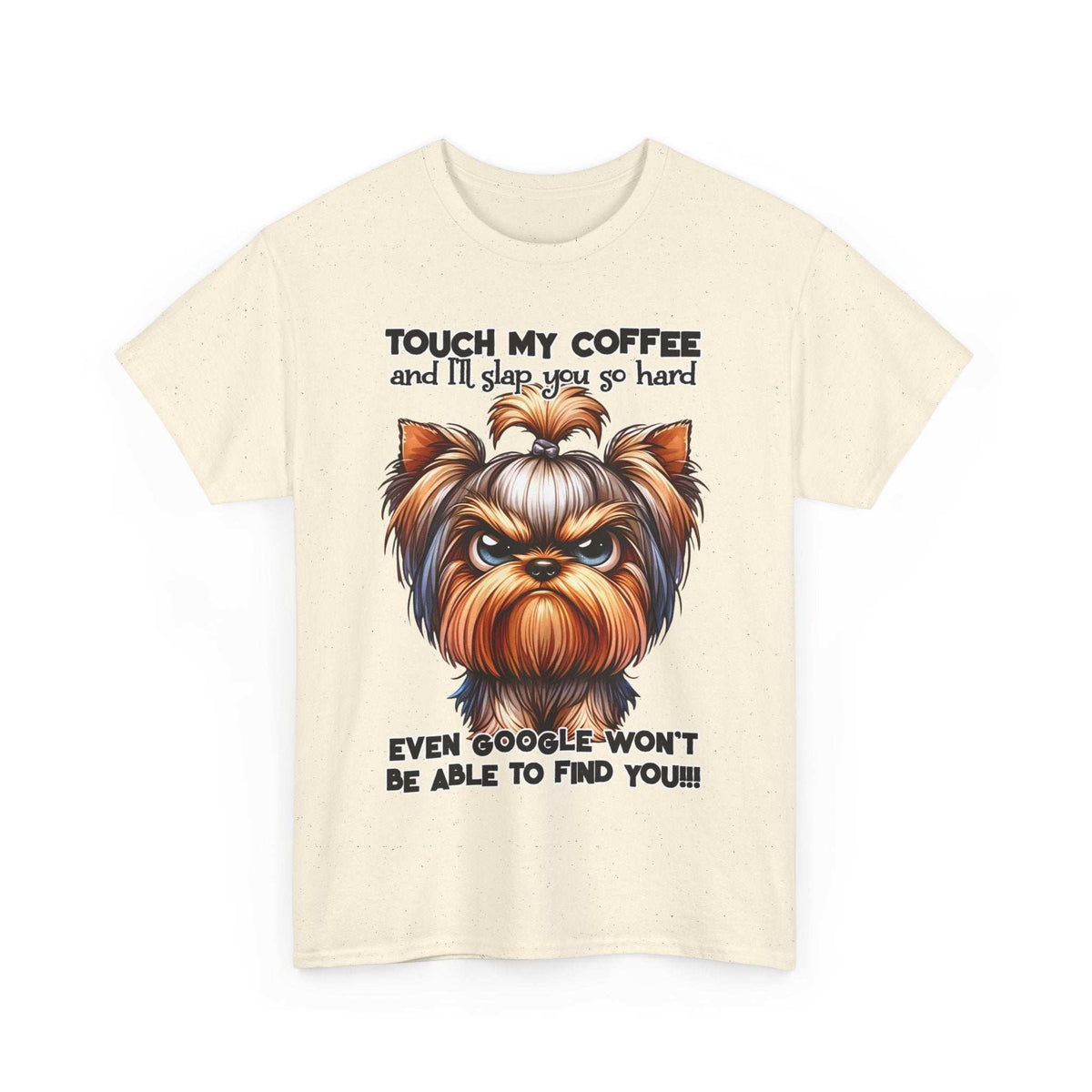 Funny Dog Graphic T-Shirt with Coffee Humor