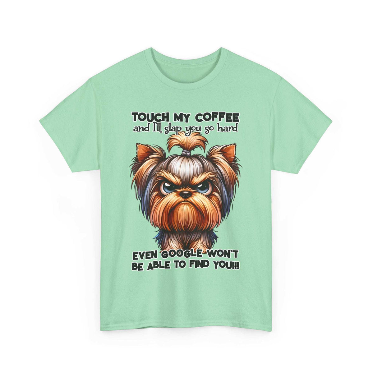 Funny Dog Graphic T-Shirt with Coffee Humor