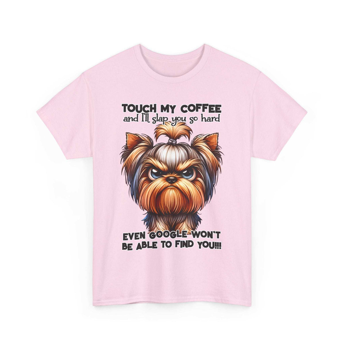 Funny Dog Graphic T-Shirt with Coffee Humor
