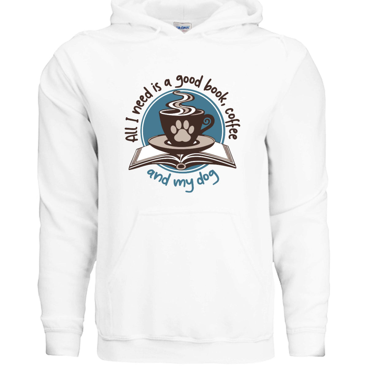 Book Coffee Dog Hoodie Sweatshirt - Bookworm Pet Parent