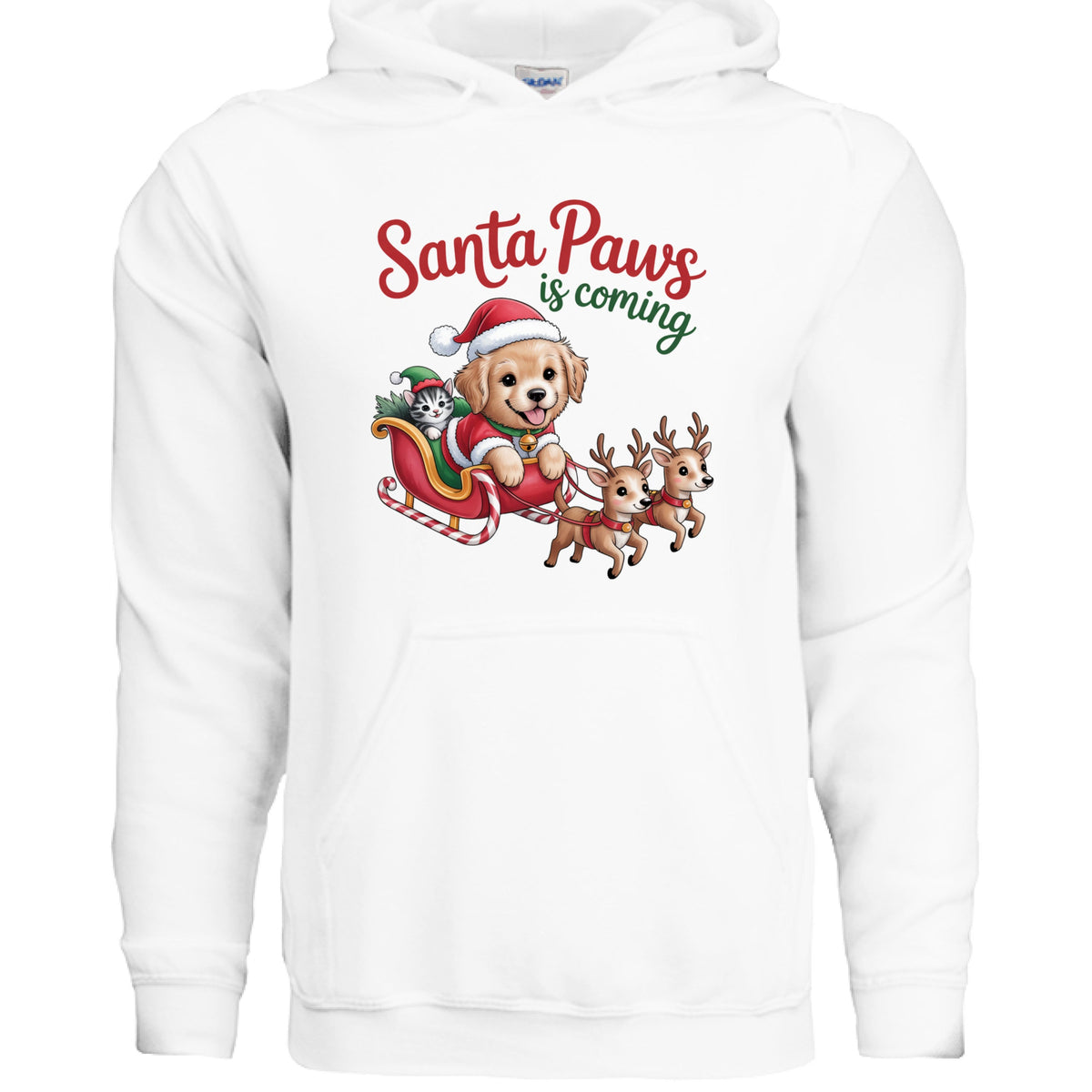 Santa Paws is Coming Christmas Hoodie - Festive Pet Lover Sweatshirt