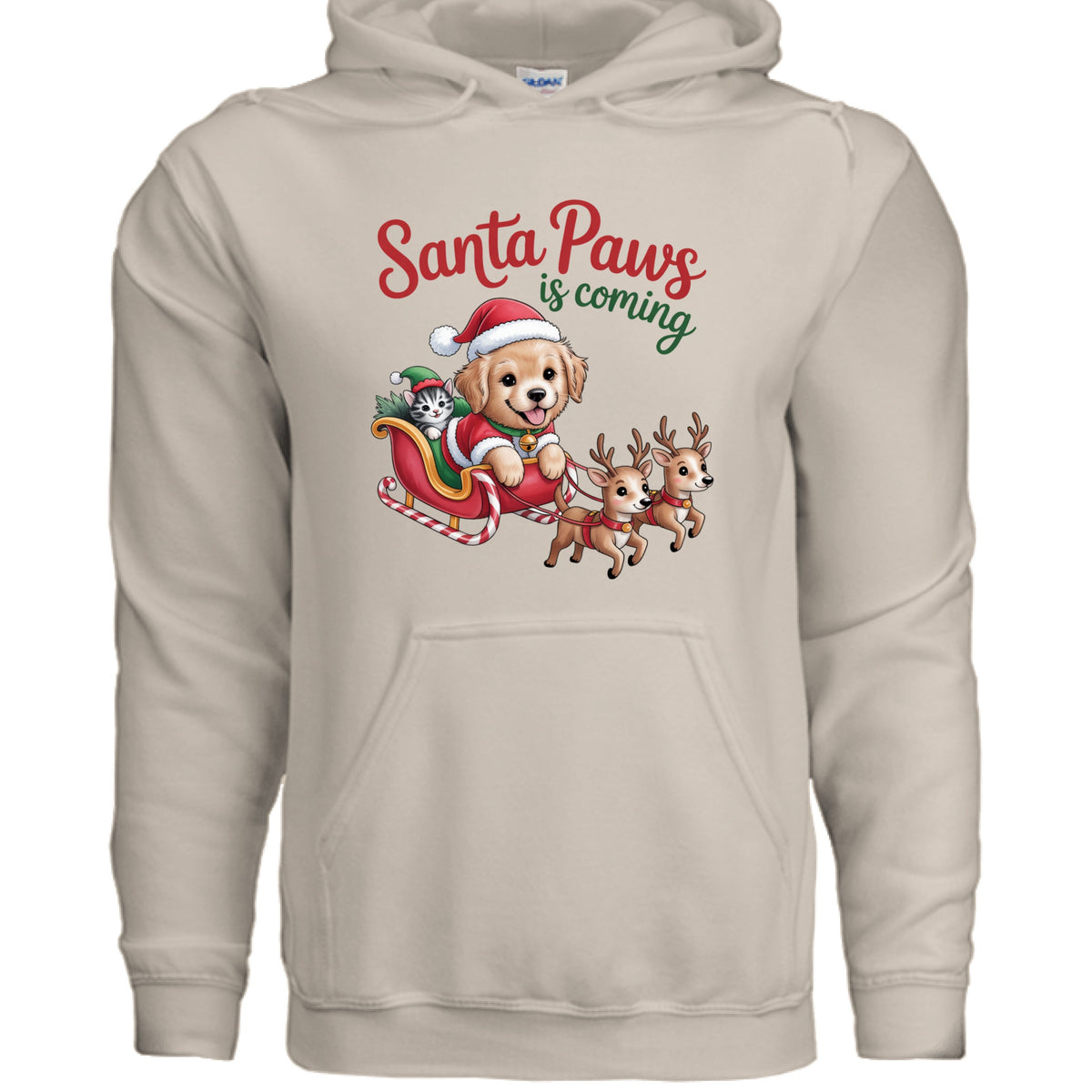 Santa Paws is Coming Christmas Hoodie - Festive Pet Lover Sweatshirt