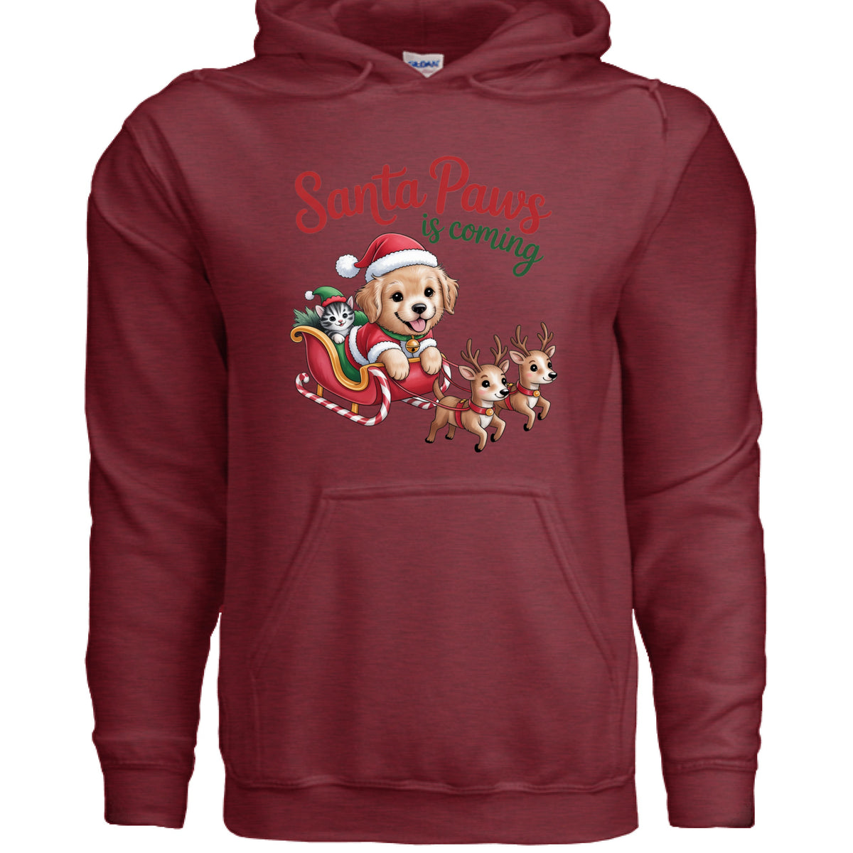 Santa Paws is Coming Christmas Hoodie - Festive Pet Lover Sweatshirt