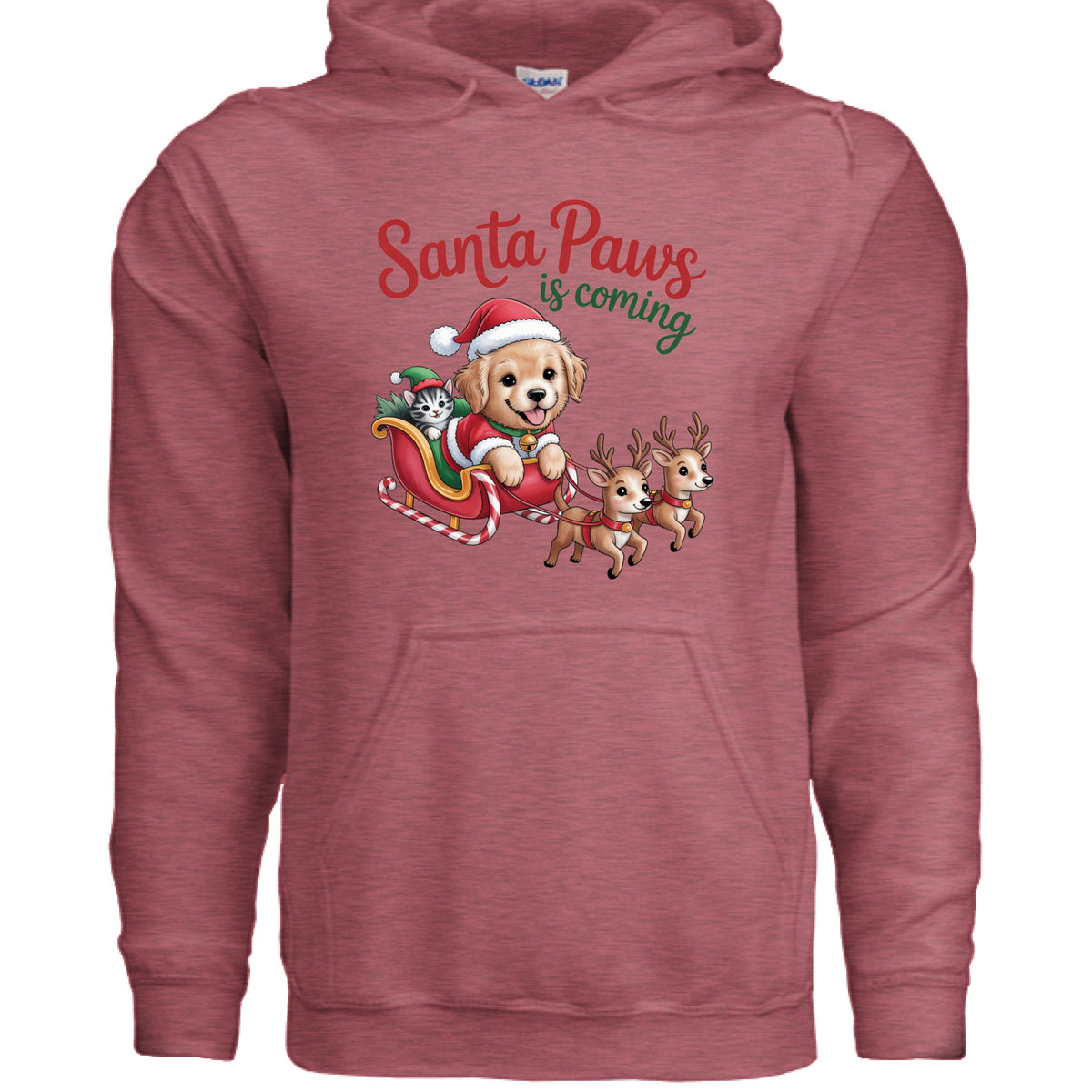 Santa Paws is Coming Christmas Hoodie - Festive Pet Lover Sweatshirt