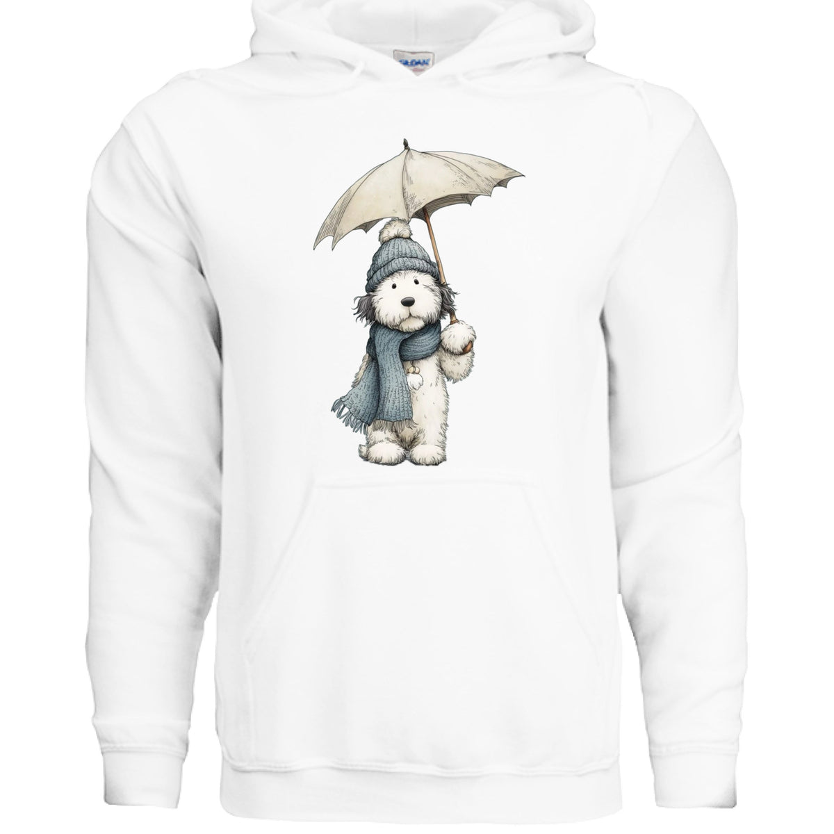 Rainy Day Pup Hoodie - Whimsical Dog Lover Sweatshirt