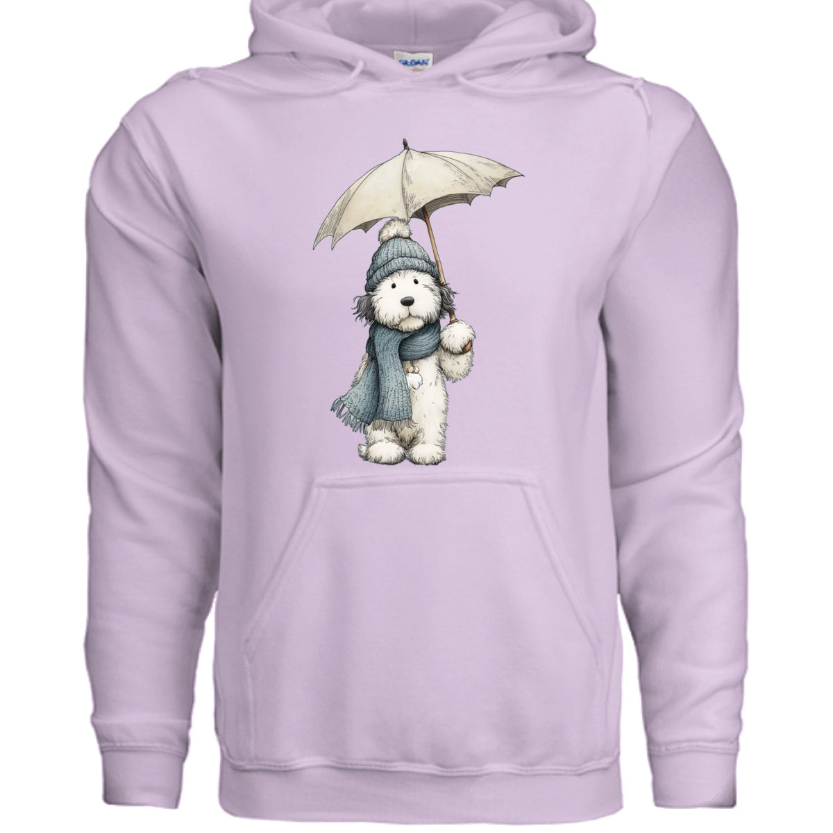 Rainy Day Pup Hoodie - Whimsical Dog Lover Sweatshirt