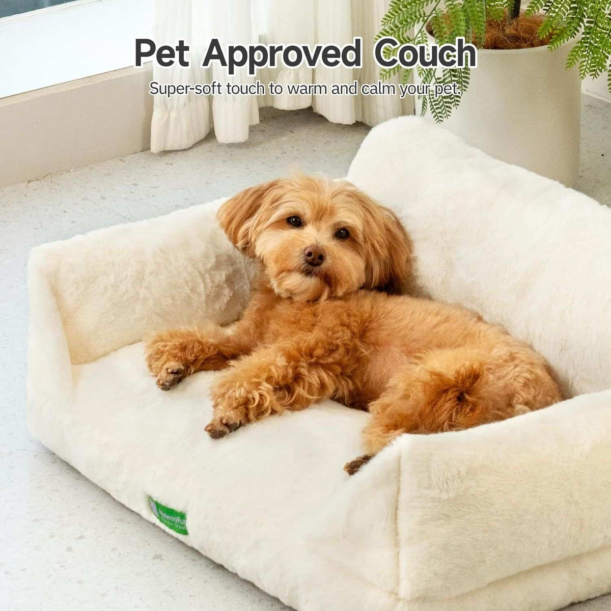 Luxury Pet Sofa Bed - Ultra-Soft Faux Rabbit Fur With Removable Cover