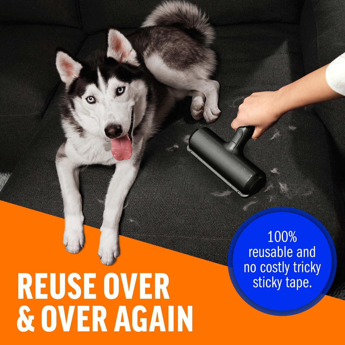 Furniture Pet Hair Remover With Reusable Sticky Applicator
