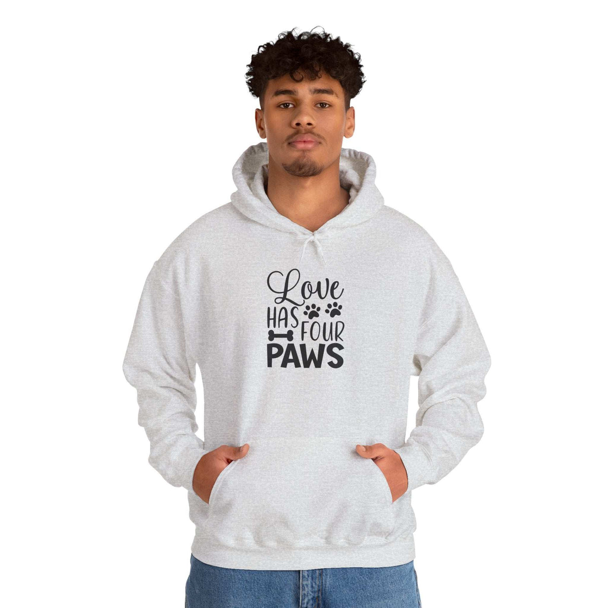 Love Has Four Paws Hoodie – Cozy Unisex Sweatshirt for Pet Lovers