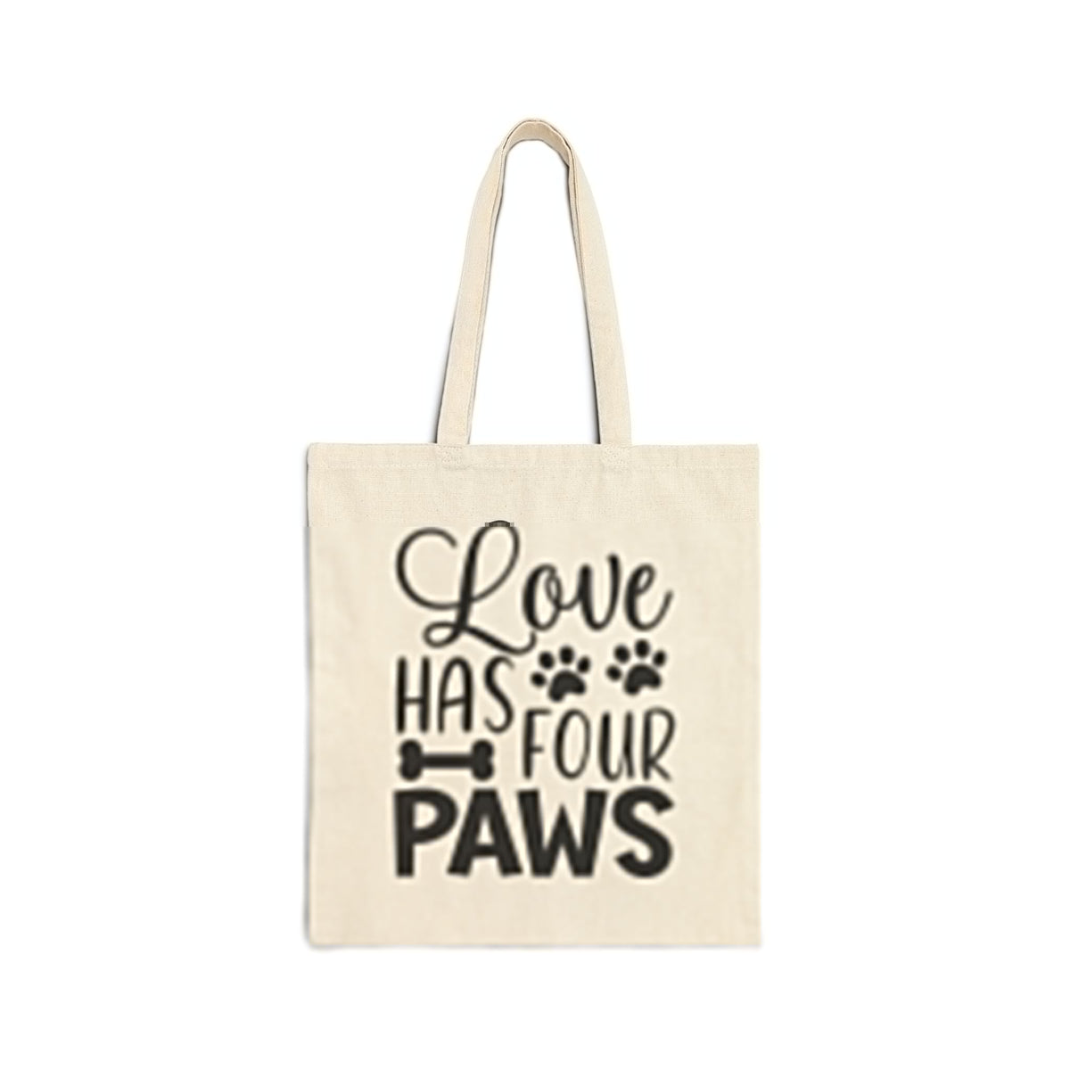 Funny Dog Mom Cotton Canvas Tote Bag - Love Has Four Paws