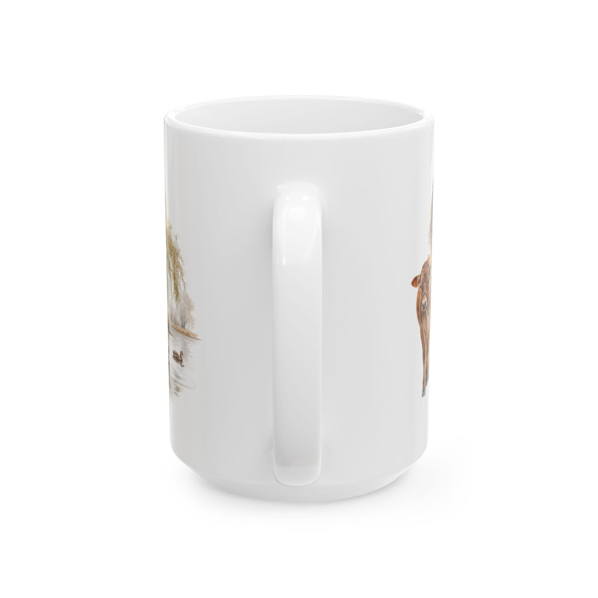 Vintage Country Ceramic Mug - Rustic Animal Coffee Cup