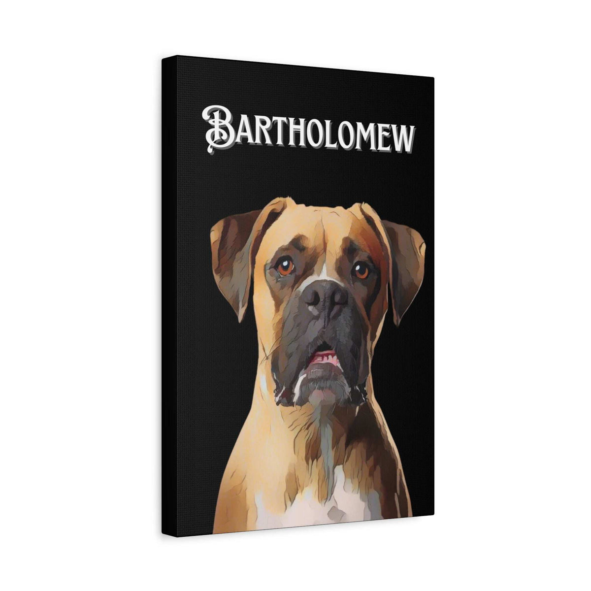 Cartoon Personalized Black Canvas Art - Custom Made Portrait of Your Pet(s)