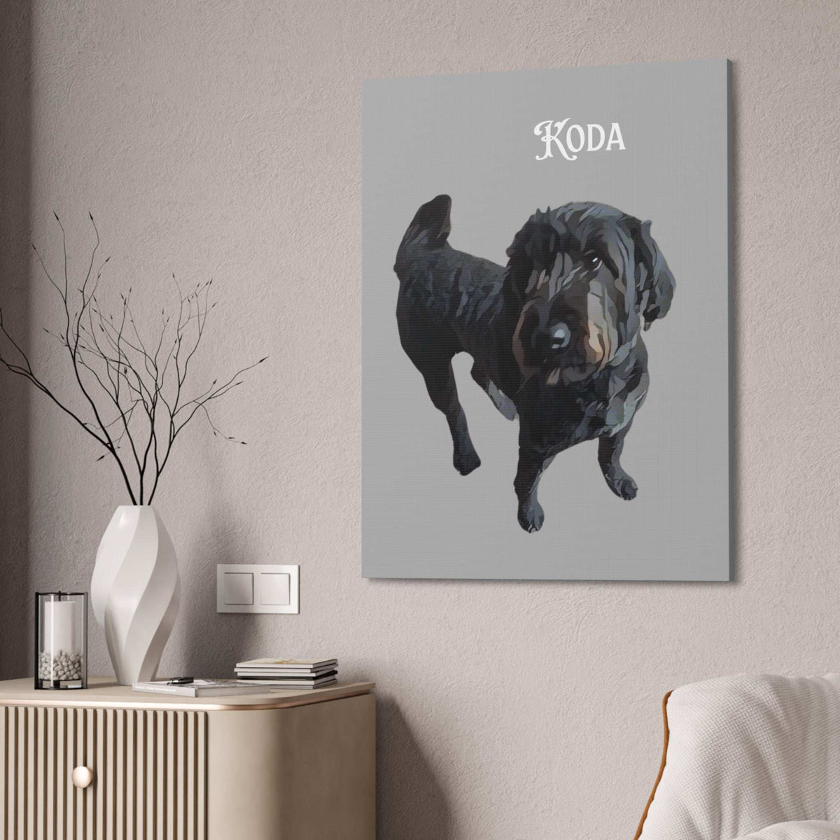 PAW-sonalized Light Grey Canvas Print | Upload Photo~Choose size