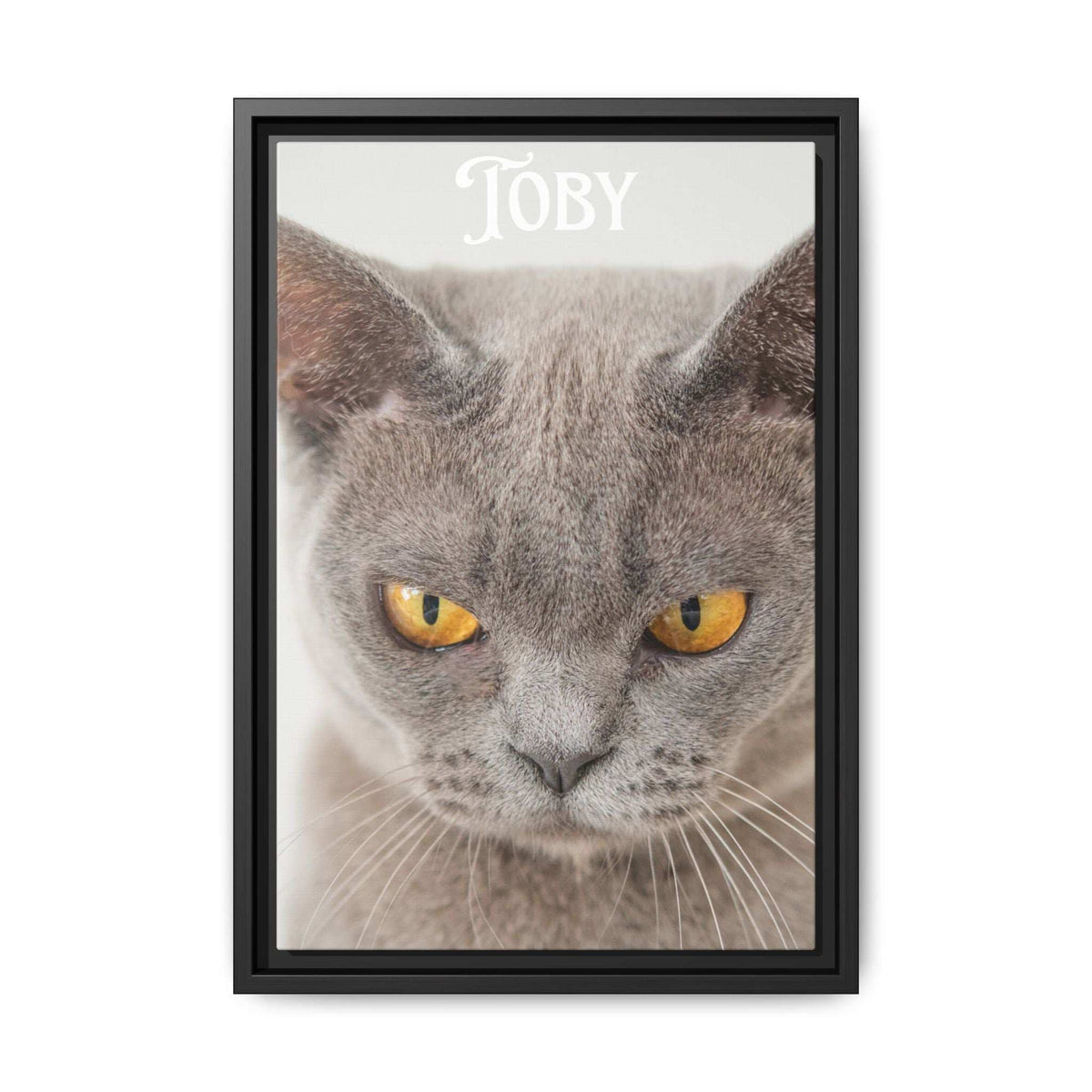 Personalized Photo Wall Art - Framed Matte Canvas Print for Pet Lovers - Customizable Name Print