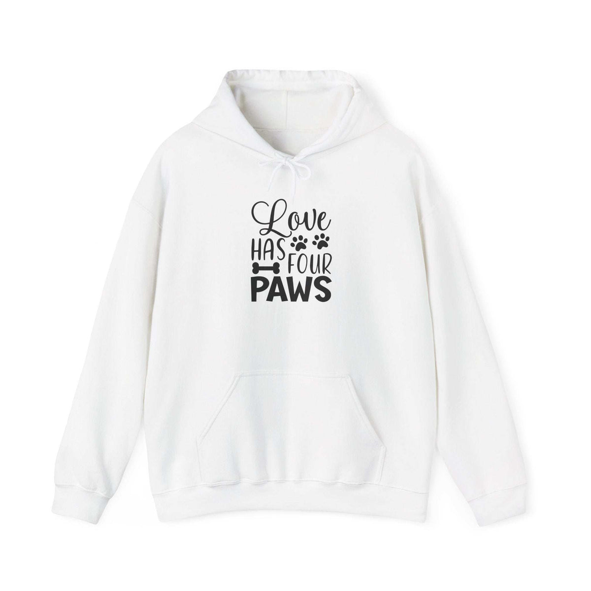 Love Has Four Paws Hoodie – Cozy Unisex Sweatshirt for Pet Lovers