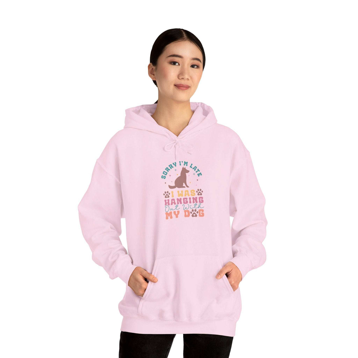 Funny Dog Lover Sweatshirt - "Sorry I'm Late, I Was Hanging Out With My Dog" - Unisex Heavy Blend™ Hoodie