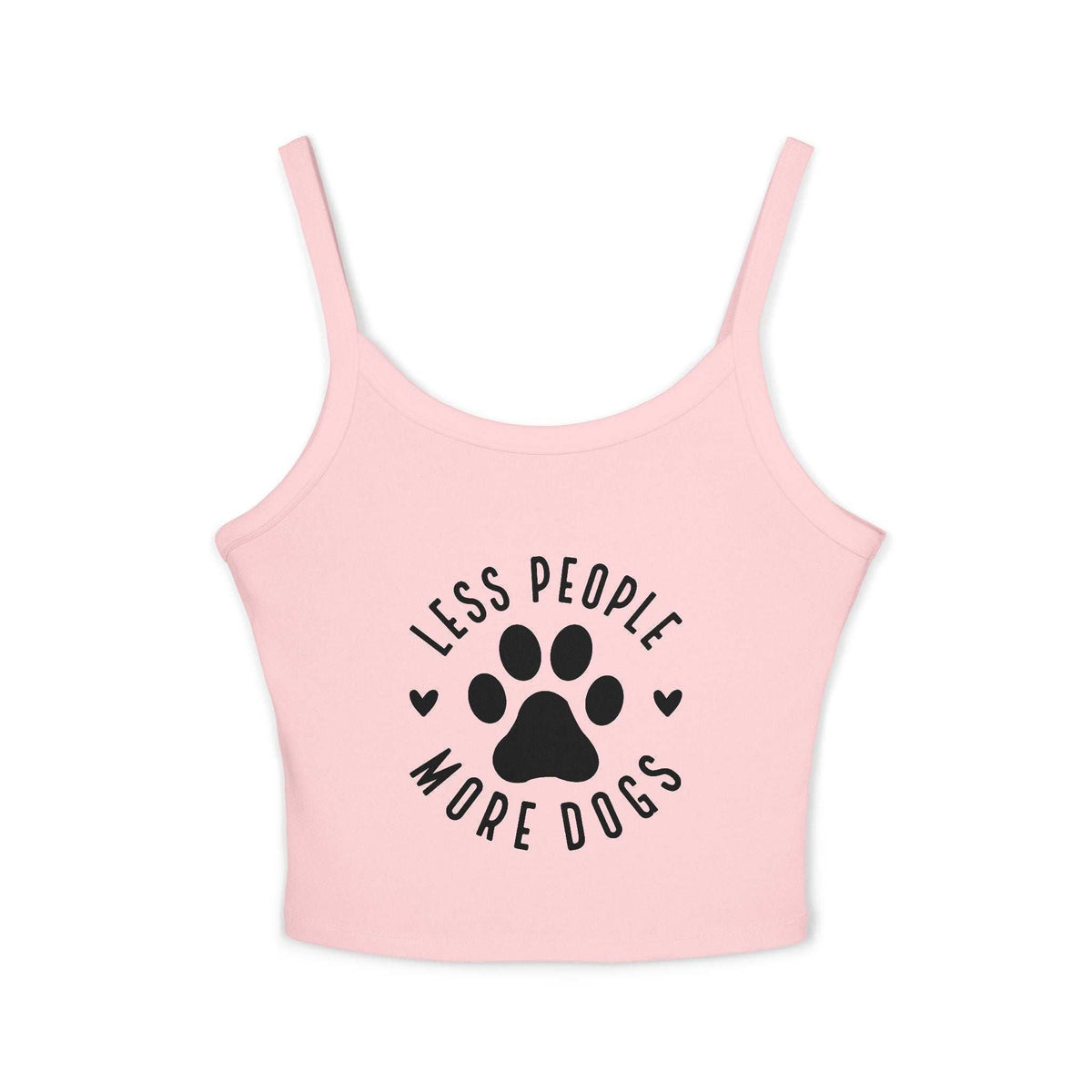 "Less People, More Dogs" Women's Spaghetti Strap Tank Top - Perfect for Dog Lovers
