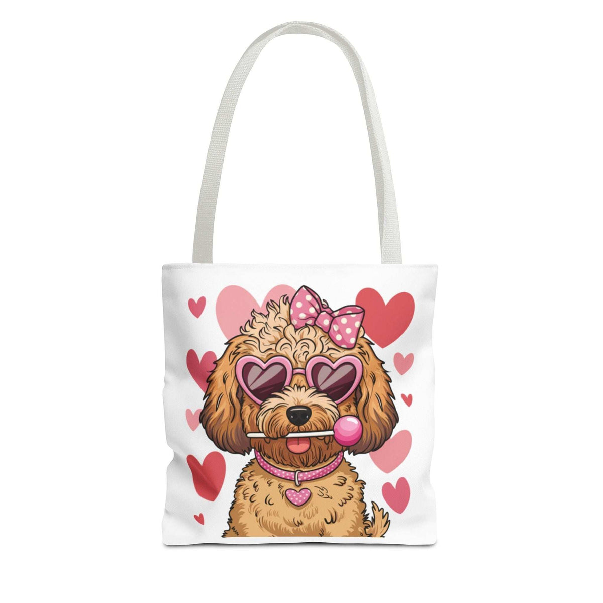 Cute Dog Lover Tote Bag with Heart Design