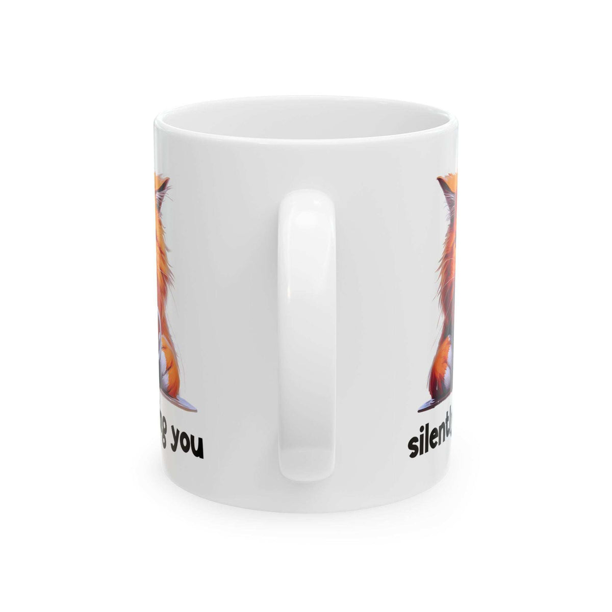 Funny Cat Ceramic Mug - 'Judging You Silently' (11oz, 15oz)