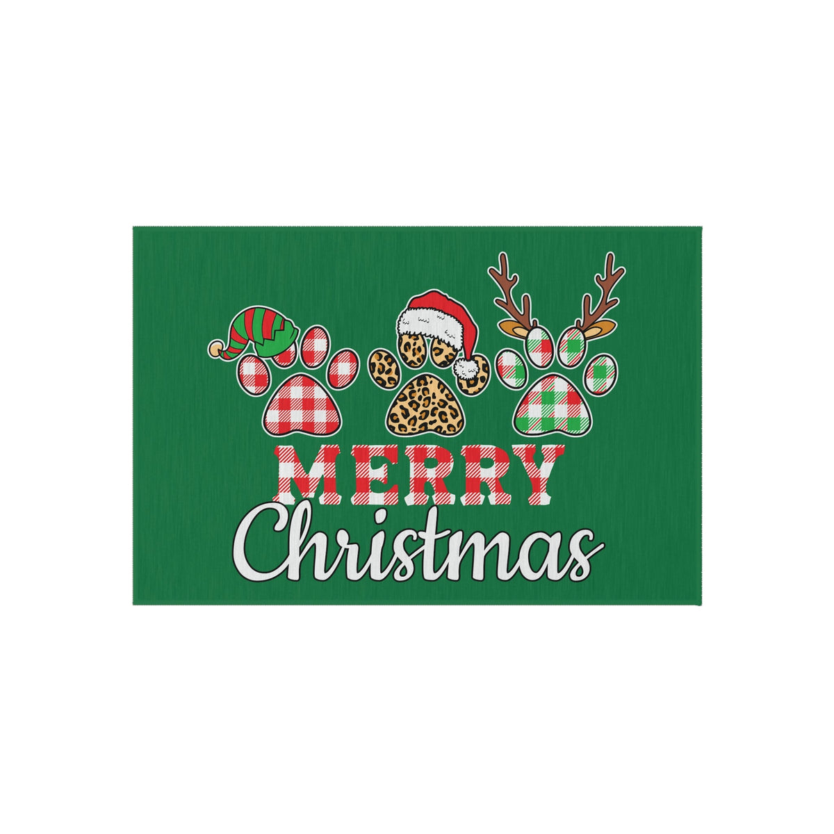 Christmas Pet Doormat - Merry Christmas Paw Print