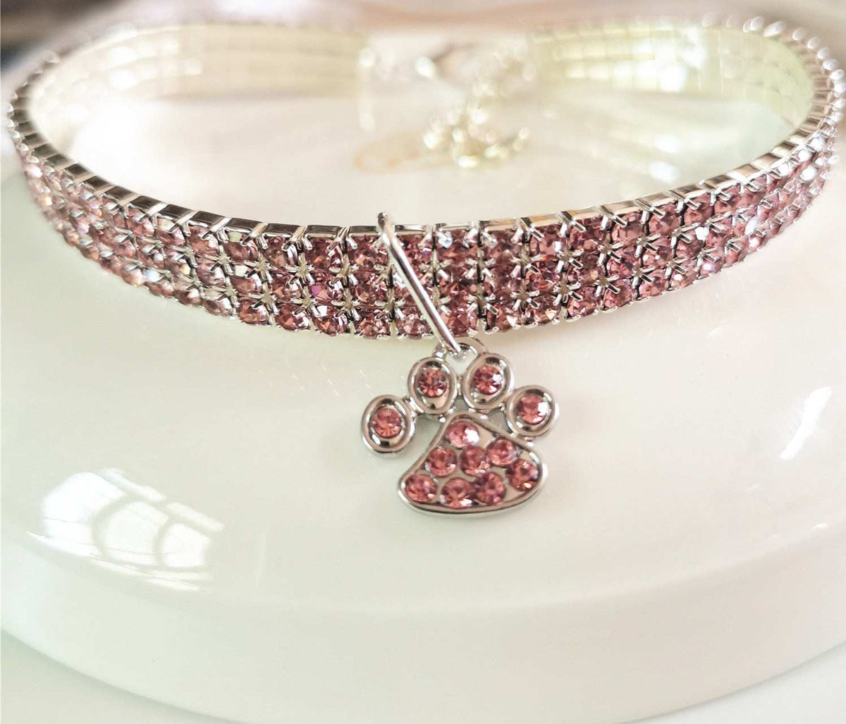 Pet Collar With Diamonds, Mixed-color Cat And Dog Supplies, Cat Claws, Elastic Cat And Dog Necklace Jewelry