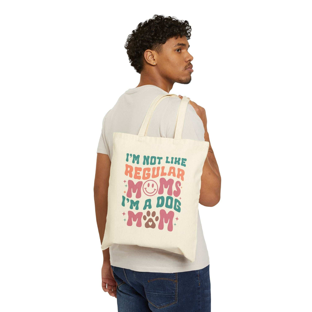 Funny Dog Mom Cotton Canvas Tote Bag - Love Has Four Paws