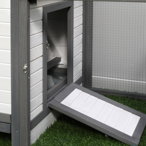 Wooden Chicken Coop - 77" with Nesting Boxes & Run