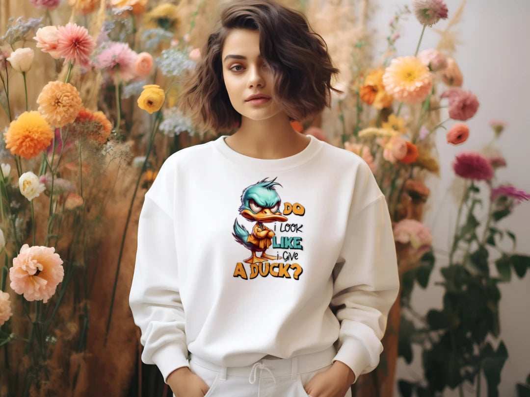 Give a Duck Crewneck - Funny Sarcastic Sweatshirt