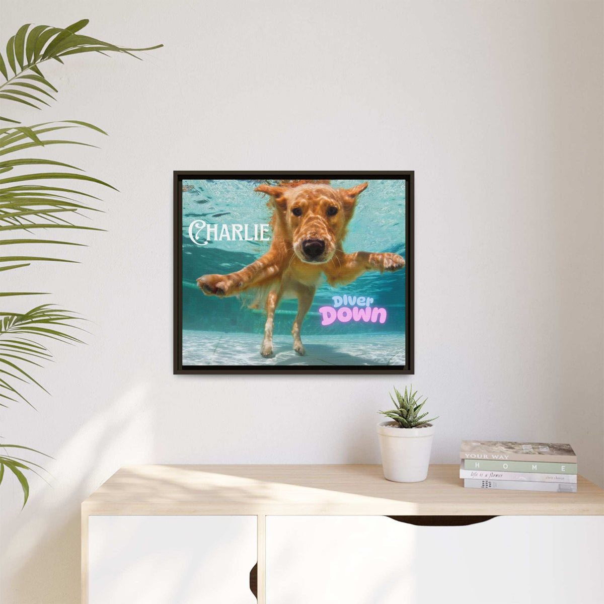 Framed Personalized Landscape Photo Canvas Wall Art - 'Add your Caption'