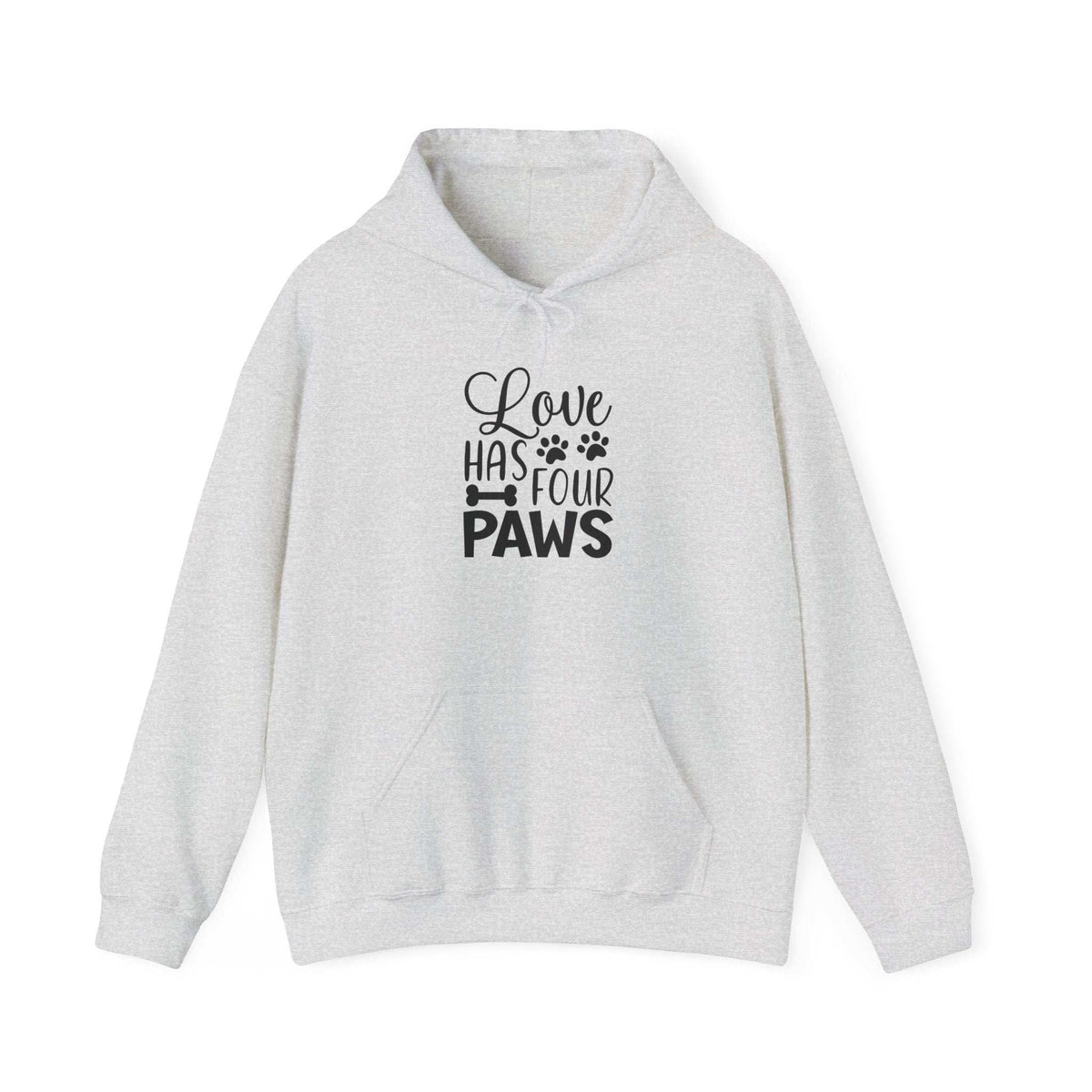 Love Has Four Paws Hoodie – Cozy Unisex Sweatshirt for Pet Lovers