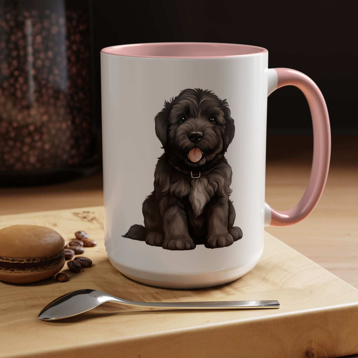 Cute Bouvier Des Flanders Dog Design Accent Coffee Mug - 11oz & 15oz