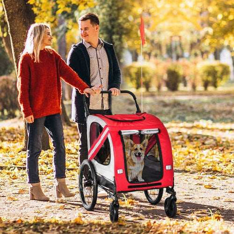 Pet Bike Trailer & Stroller - 2-in-1 for Small Dogs