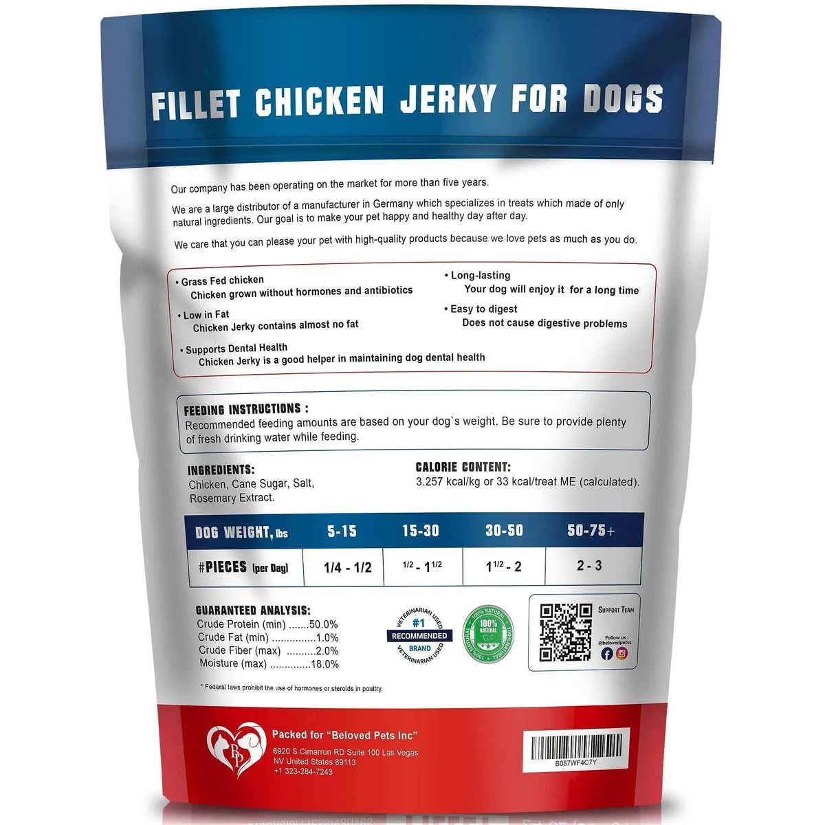 Chicken Jerky Dog Treats 1.5 Lb Human Grade Pet Snacks Grain Free Organic Meat All Natural High Protein Dried Strips Best Chews For Training Small & Large Dogs