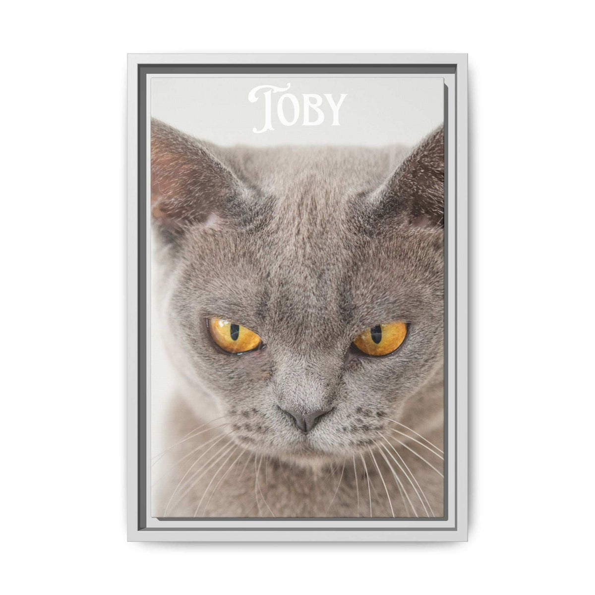 Personalized Photo Wall Art - Framed Matte Canvas Print for Pet Lovers - Customizable Name Print