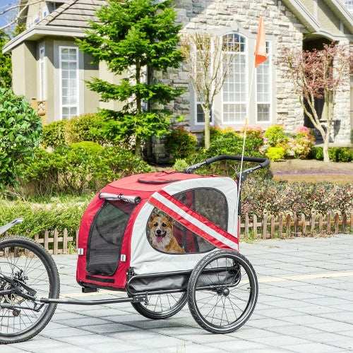 Pet Bike Trailer & Stroller - 2-in-1 for Small Dogs