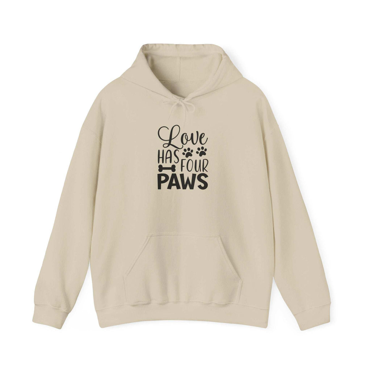Love Has Four Paws Hoodie – Cozy Unisex Sweatshirt for Pet Lovers