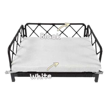 Wicker Pet Bed Rattan Dog Sofa Bed Outdoor Indoor Water Resistant