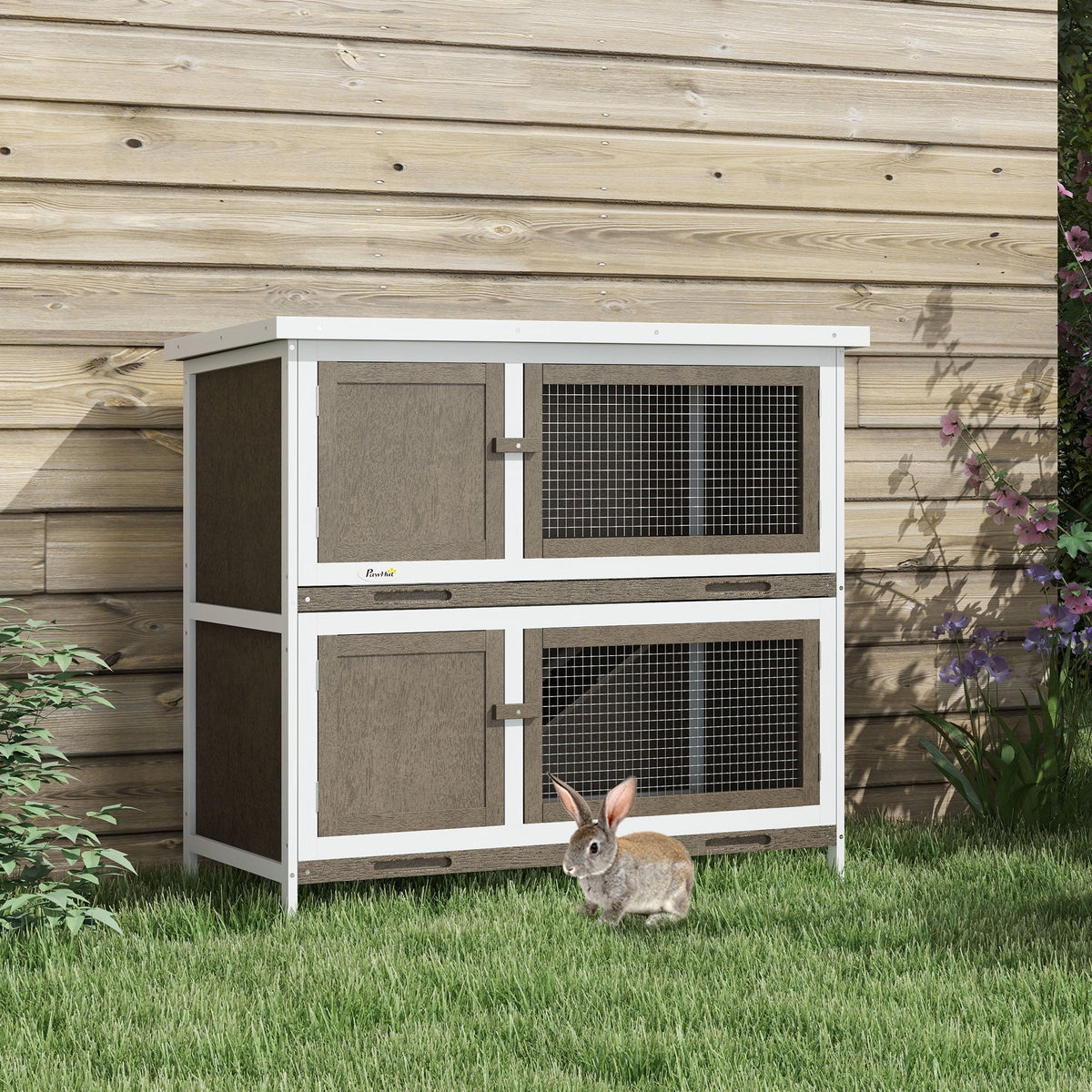 Bunny Manor Hutch - 2-Story Outdoor Rabbit Home