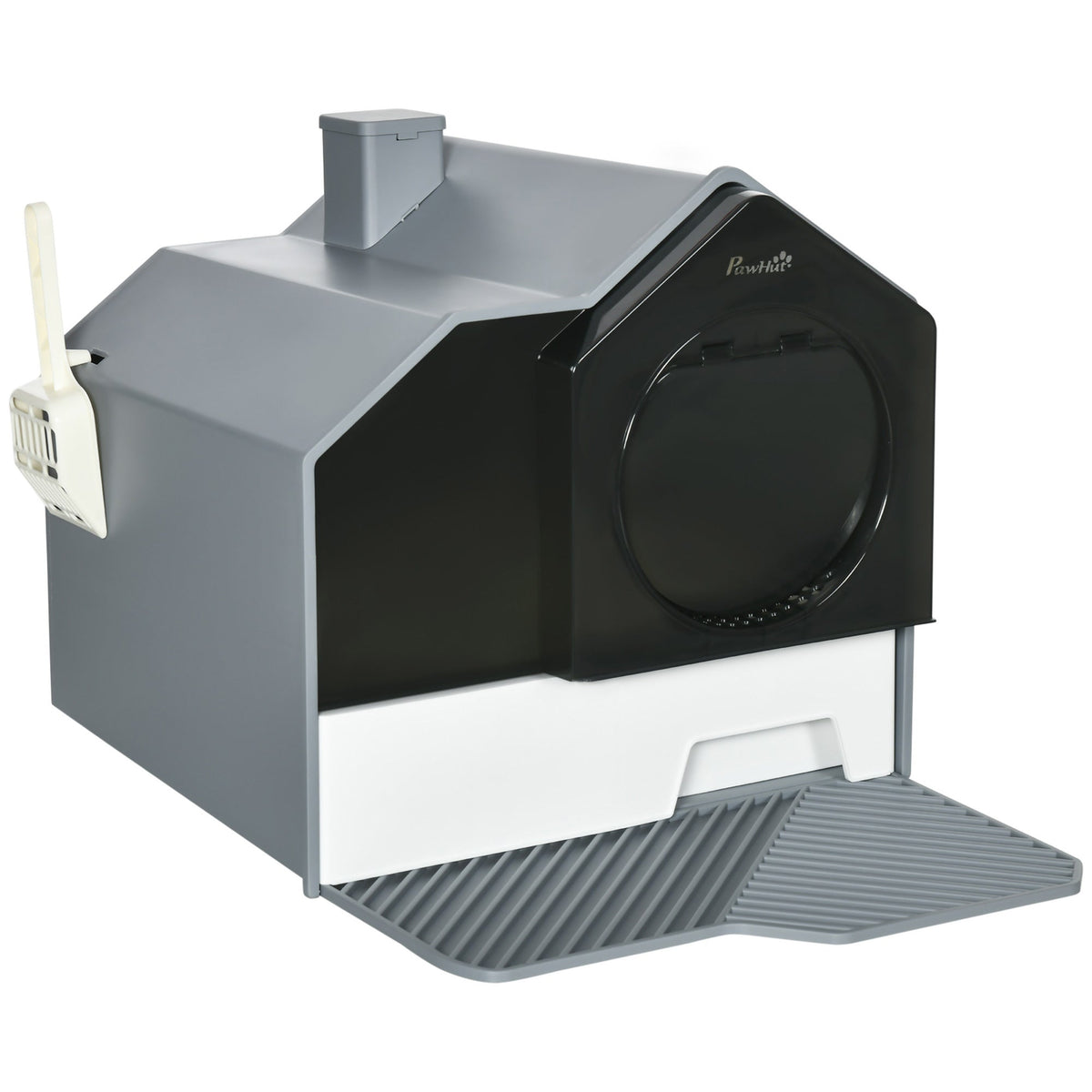Hooded Cat Litter Box with Drawer & Mat - Odor Control