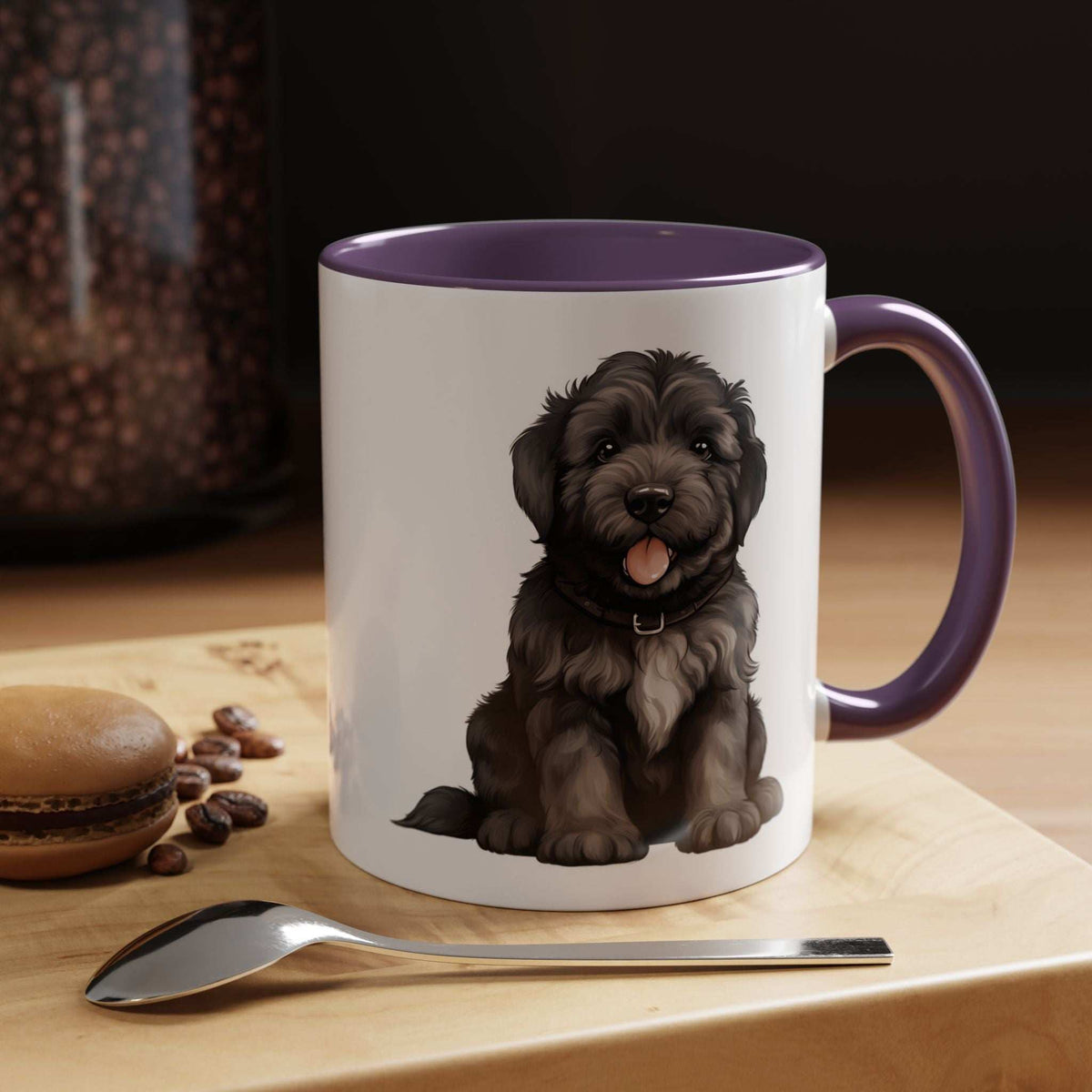 Cute Bouvier Des Flanders Dog Design Accent Coffee Mug - 11oz & 15oz