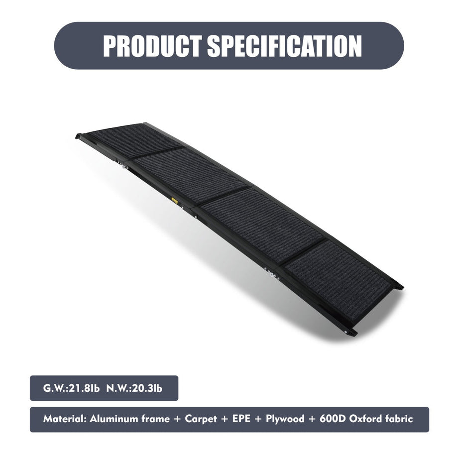 Dog Ramp For Car 71 Long  19.5 Wide Portable Dog Ramps For Large Dogs With Non-Slip Rug Surface Dog Car Ramp For SUV Car  Truck, Folding Dog Ramp Up To 250LBS