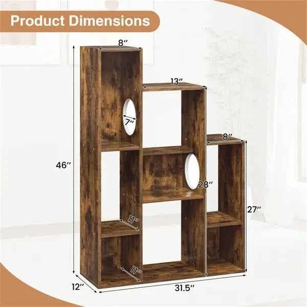 Cat Bookshelf Cabinet - 8 Storage Sections Climbing Platforms